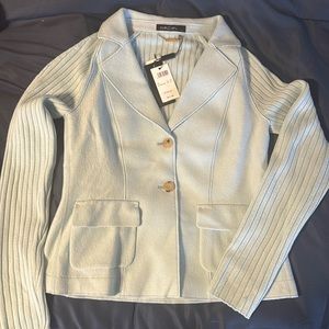 NWT Marc Cain light blue sweater blazer
